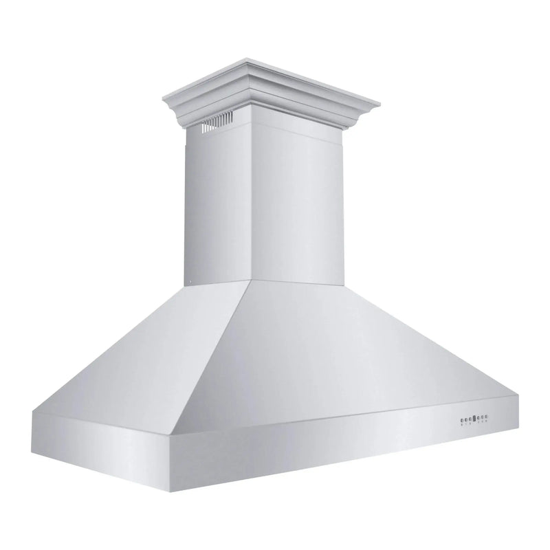 ZLINE Professional Convertible Vent Wall Mount Range Hood in Stainless Steel with Crown Molding 667CRN-42 by Farmhouse Kitchen and Bath