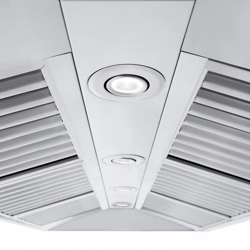 ZLINE Professional Convertible Vent Wall Mount Range Hood in Stainless Steel with Crown Molding 667CRN-42 by Farmhouse Kitchen and Bath