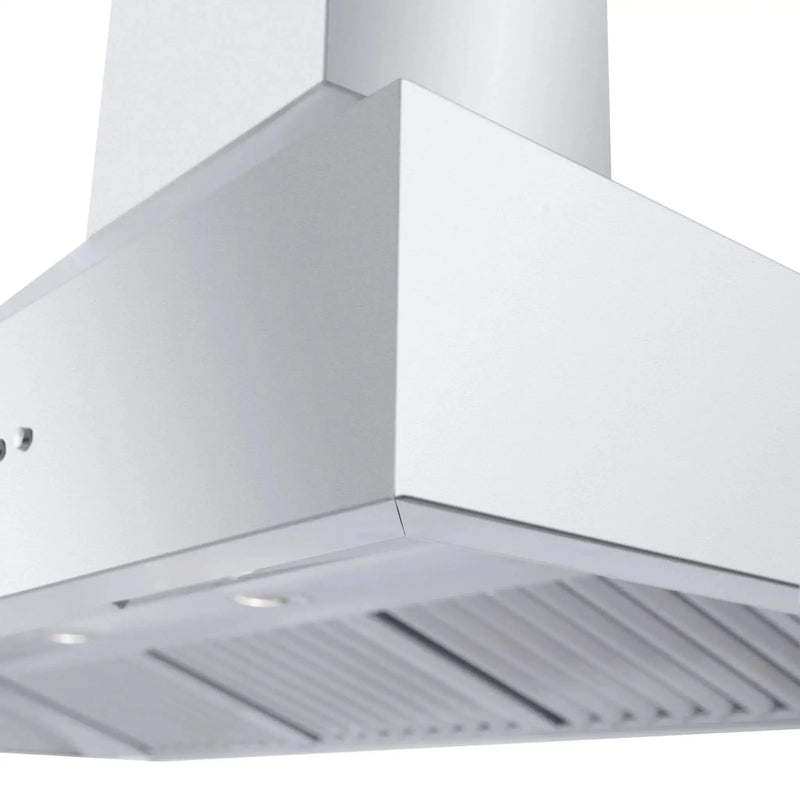 ZLINE Professional Convertible Vent Wall Mount Range Hood in Stainless Steel with Crown Molding 667CRN-42 by Farmhouse Kitchen and Bath
