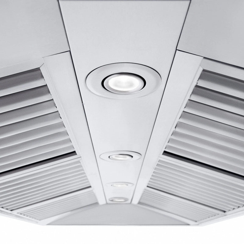 ZLINE Professional Convertible Vent Wall Mount Range Hood in Stainless Steel with Crown Molding 667CRN-48 by Farmhouse Kitchen and Bath