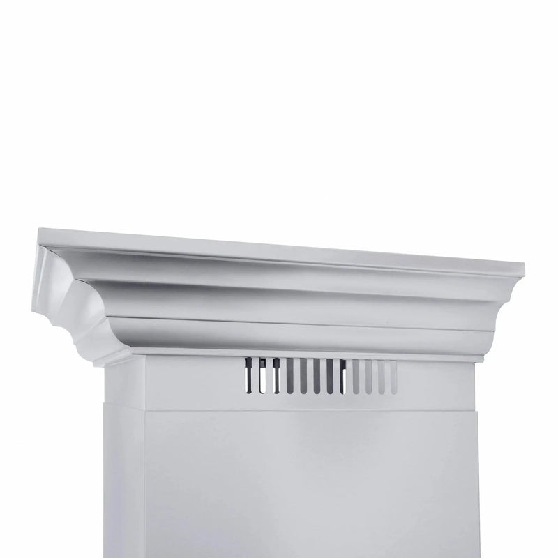 ZLINE Professional Convertible Vent Wall Mount Range Hood in Stainless Steel with Crown Molding 667CRN-48 by Farmhouse Kitchen and Bath