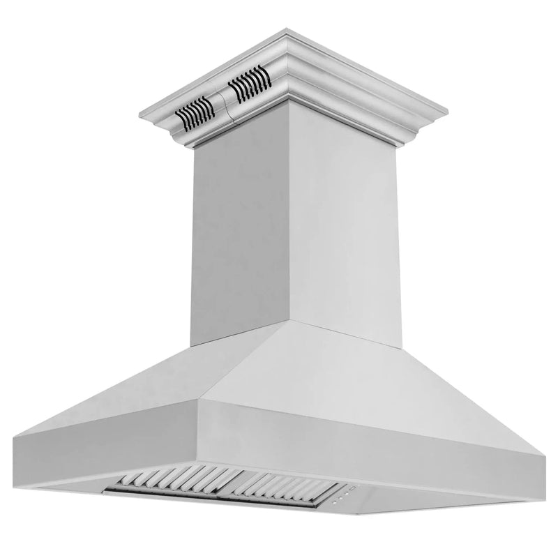 ZLINE Professional Island Mount Range Hood in Stainless Steel with Built-in CrownSound® Bluetooth Speakers 597iCRN-BT-36 by Farmhouse Kitchen and Bath