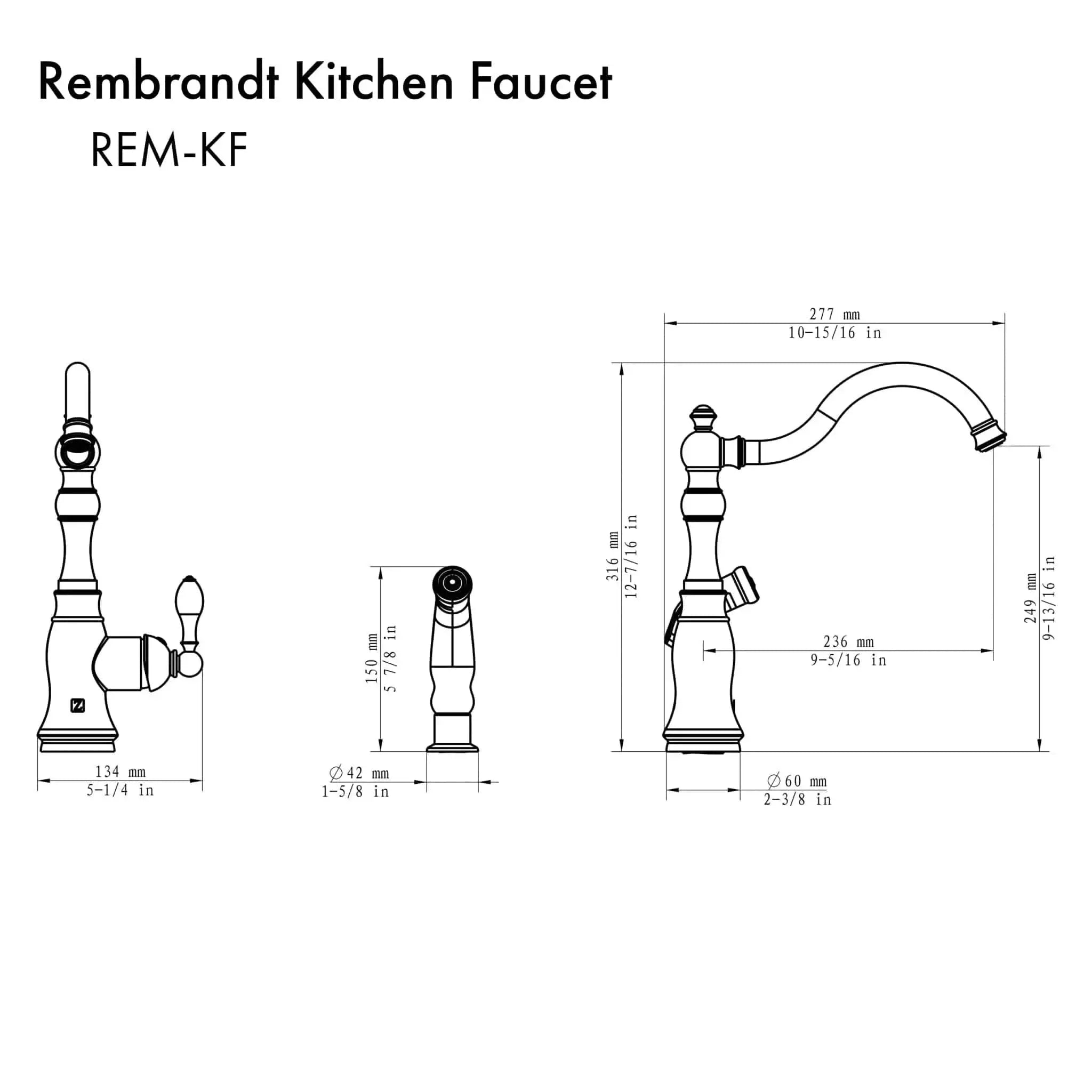 ZLINE Rembrandt Kitchen Faucet, REM-KF-MB by Farmhouse Kitchen and Bath