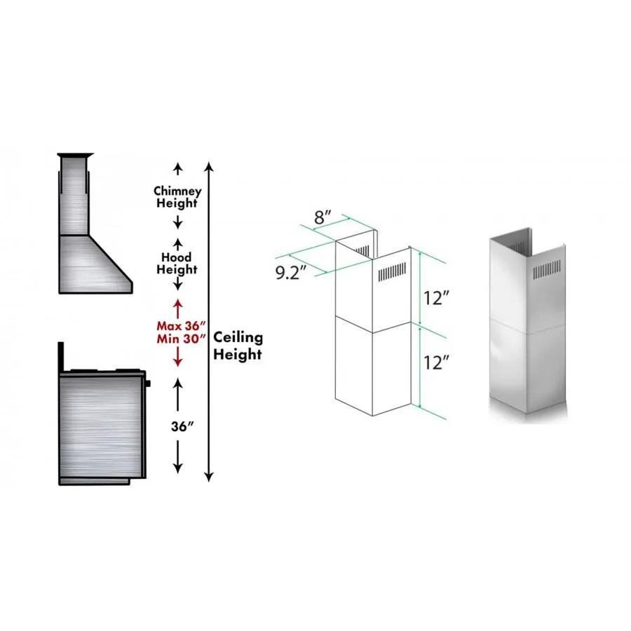 ZLINE Short Kit for 8' Ceilings, SK-KB/KL2/KL3 by Farmhouse Kitchen and Bath