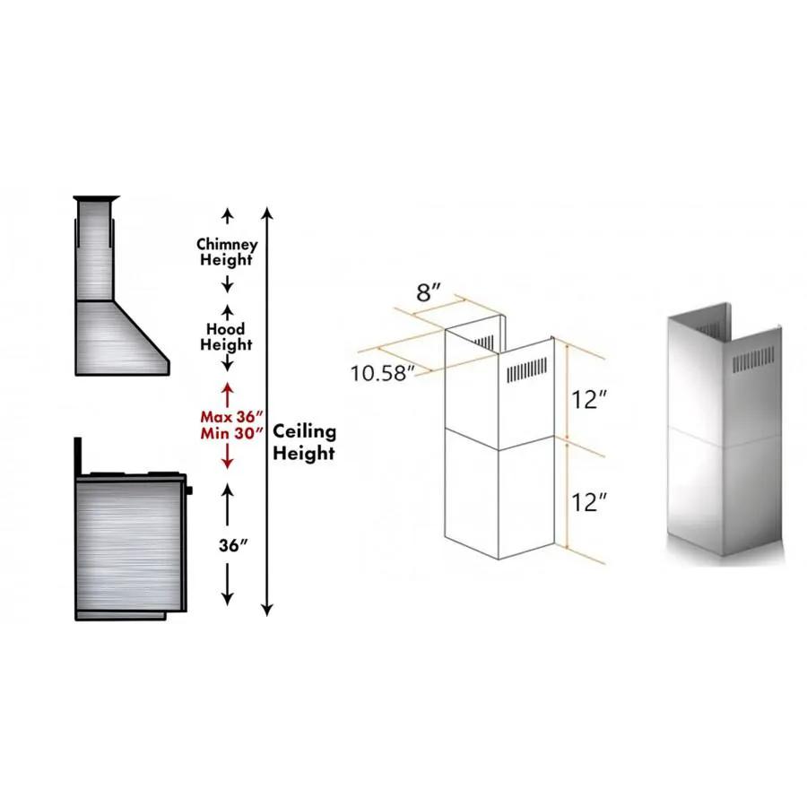 ZLINE Short Kit for 8' Ceilings, SK-KF1 by Farmhouse Kitchen and Bath