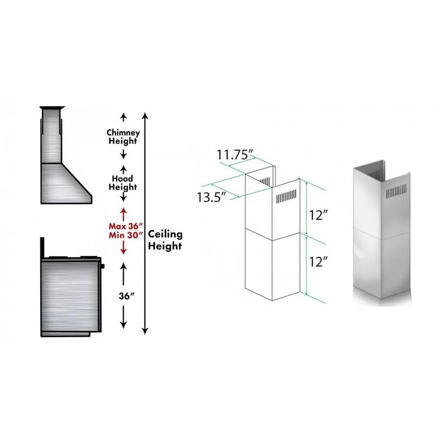ZLINE Short Kit for 8ft. Ceilings, SK-455/476/477/667/697 by Farmhouse Kitchen and Bath