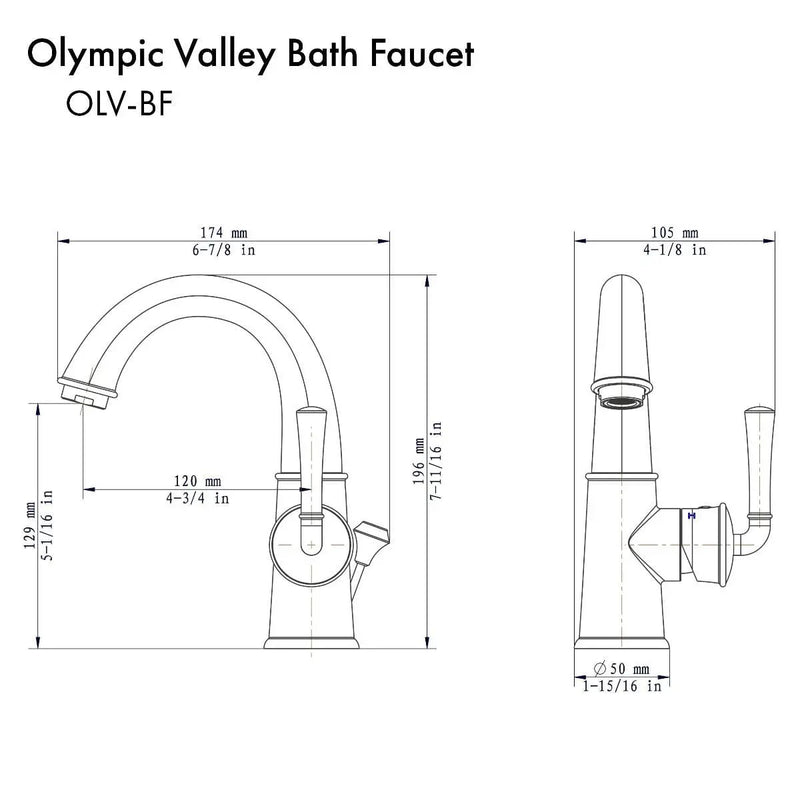 ZLINE Squaw Valley Bath Faucet in Chrome, OLV-BF-CH by Farmhouse Kitchen and Bath