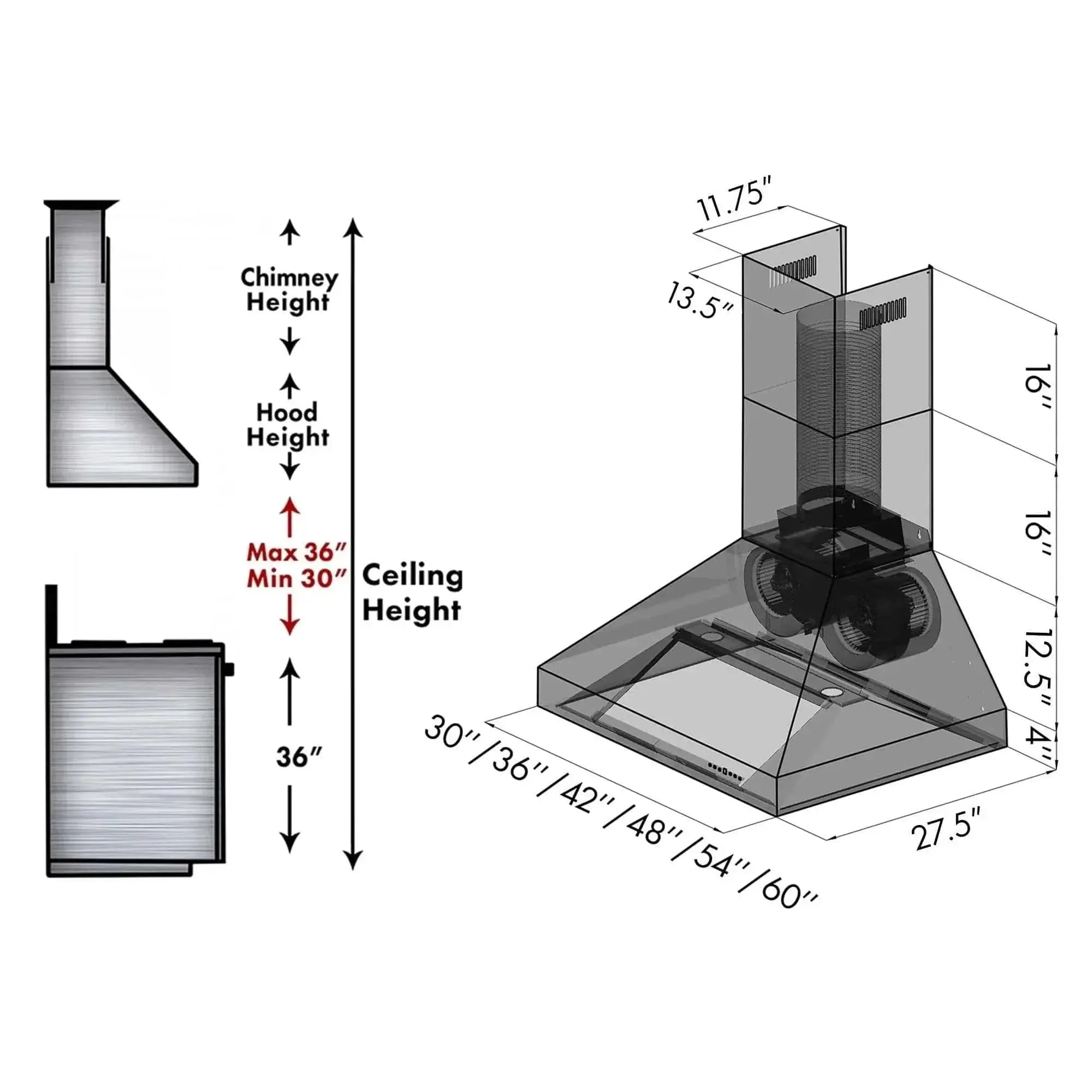 ZLINE Ducted Wall Mount Range Hood in Outdoor Approved Stainless Steel 697-304-42 by Farmhouse Kitchen and Bath