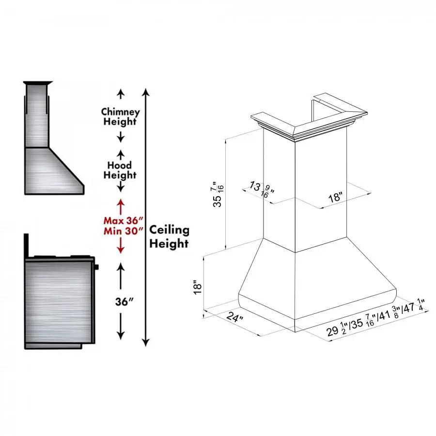 ZLINE 30" Stainless Steel Wall Range Hood, 8687S-30 by Farmhouse Kitchen and Bath