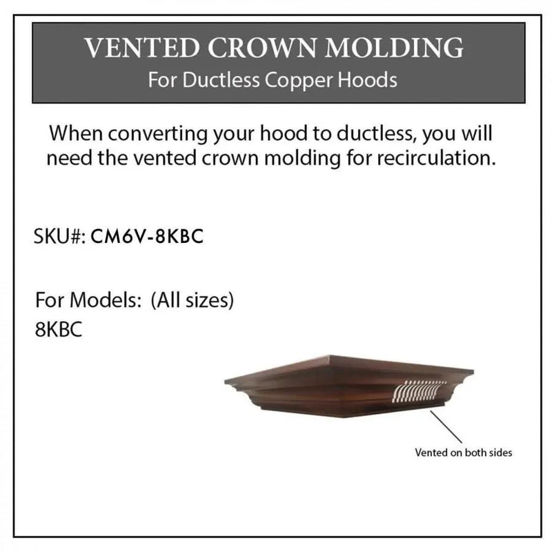 ZLINE Vented Crown Molding for Range Hood w/Recirculating Option, CM6V-8KBC by Farmhouse Kitchen and Bath
