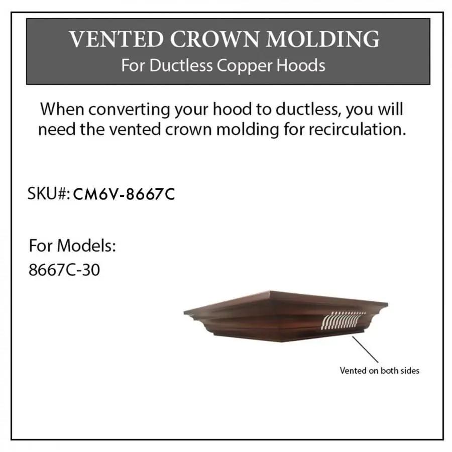 ZLINE Vented Crown Molding for Range Hoods w/Recirculating Option, CM6V-8667C by Farmhouse Kitchen and Bath
