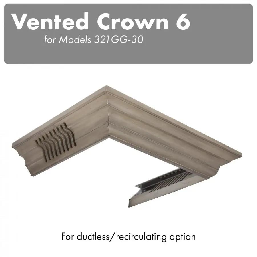ZLINE Vented Crown Molding for Wall Mount Range Hood, CM6V-300G by Farmhouse Kitchen and Bath