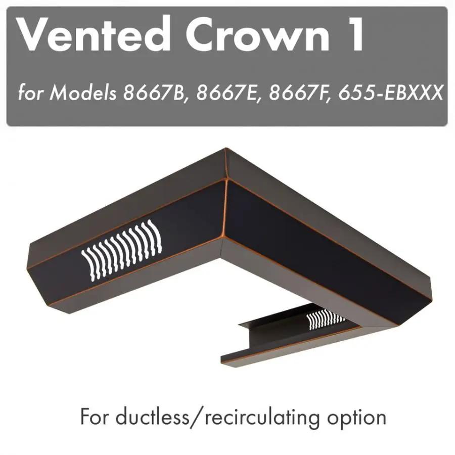 ZLINE Vented Crown Molding for Wall Range Hood, CM1V-8667B by Farmhouse Kitchen and Bath