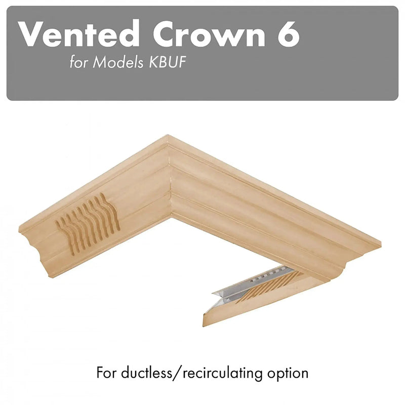 ZLINE Vented Crown Molding Profile 6 for Wall Mount Range Hood, CM6V-KBUF by Farmhouse Kitchen and Bath