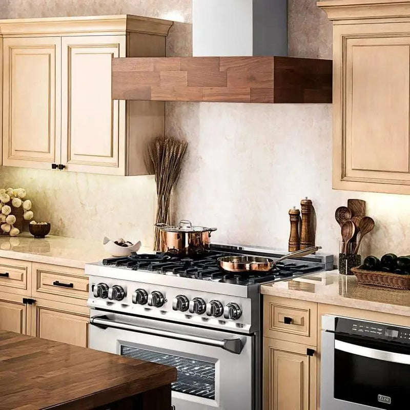 ZLINE 30" Wooden Wall Mount Range Hood Butcher Block, 681W-30 by Farmhouse Kitchen and Bath