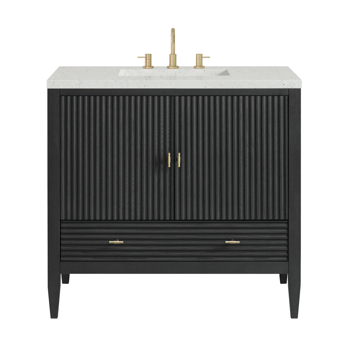 James Martin Myrrin 36" Single Bathroom Vanity, Carbon Oak, view 29