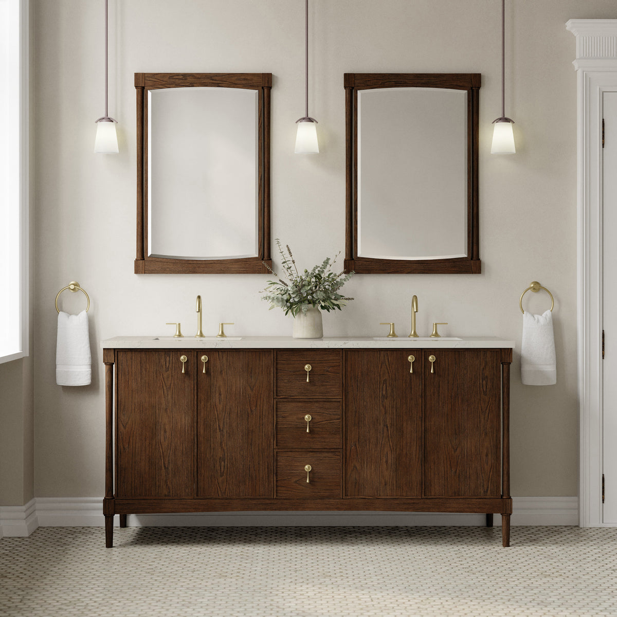 James Martin Kinnsden 72" Double Bathroom Vanity, Sable Oak, view 40