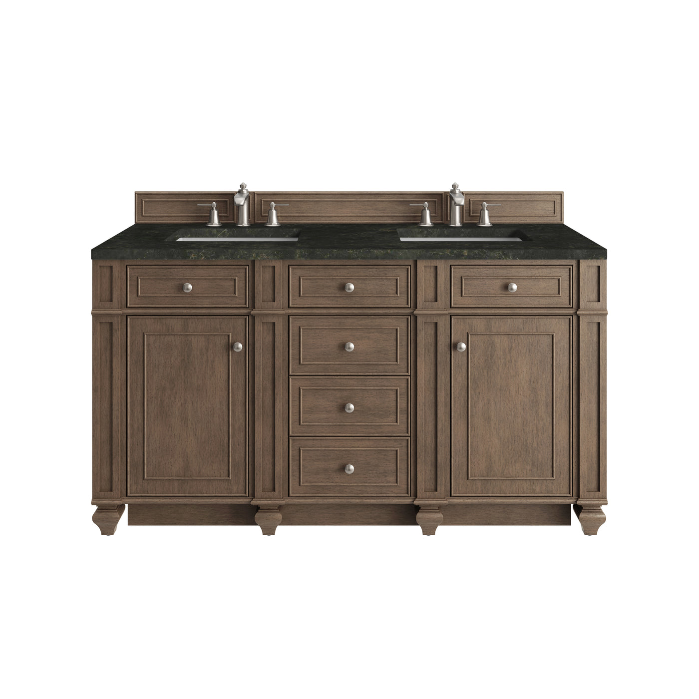James Martin Bristol 60" Double Bathroom Vanity, Whitewashed Walnut by James Martin