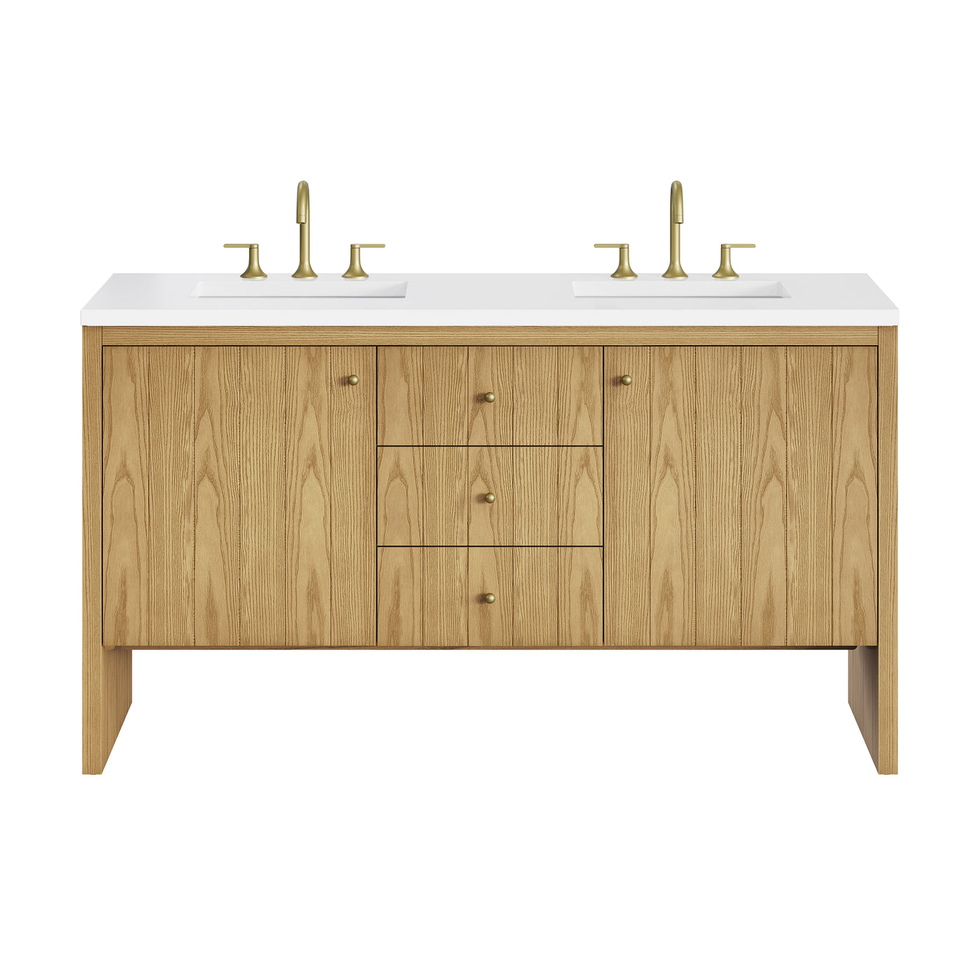 James Martin Hudson 60" Double Bathroom Vanity, Light Natural Oak by James Martin