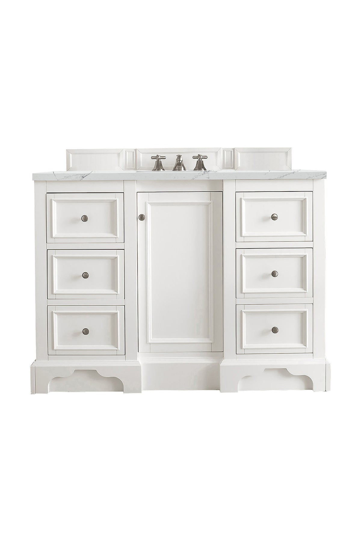 James Martin De Soto 48" Single Bathroom Vanity, Bright White with Ethereal Noctis countertop