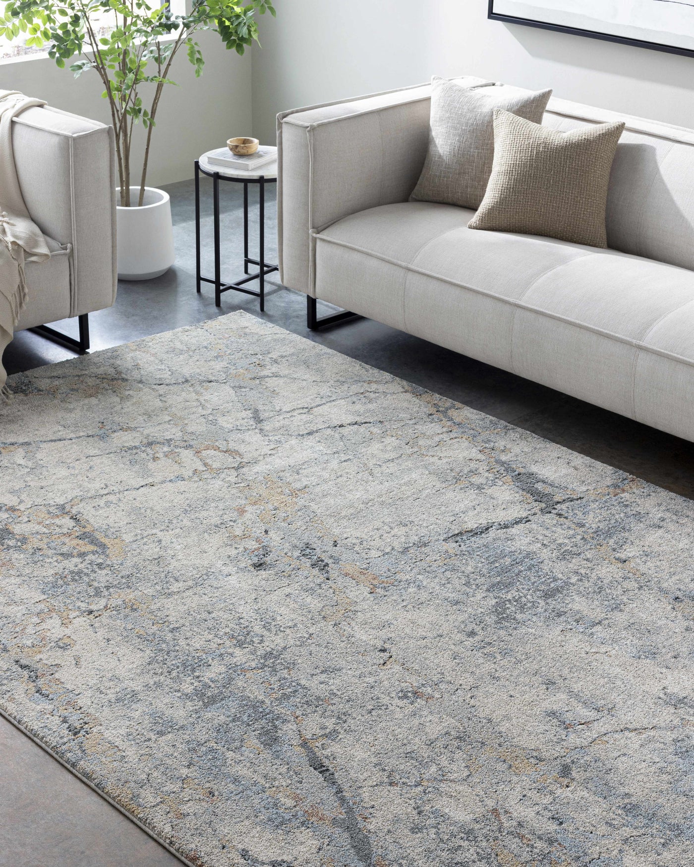 Urowo Blue Thick Luxe Rug by Boutique Rugs