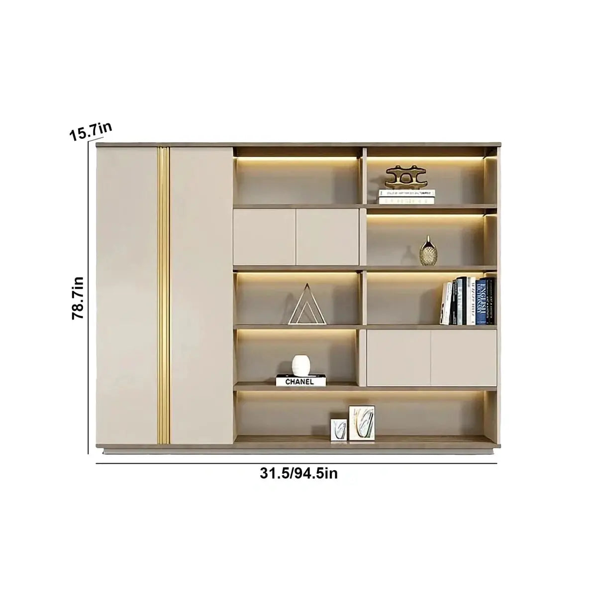 Fairen · Office Shelves w/ Lighting & Storage by Arc Grove