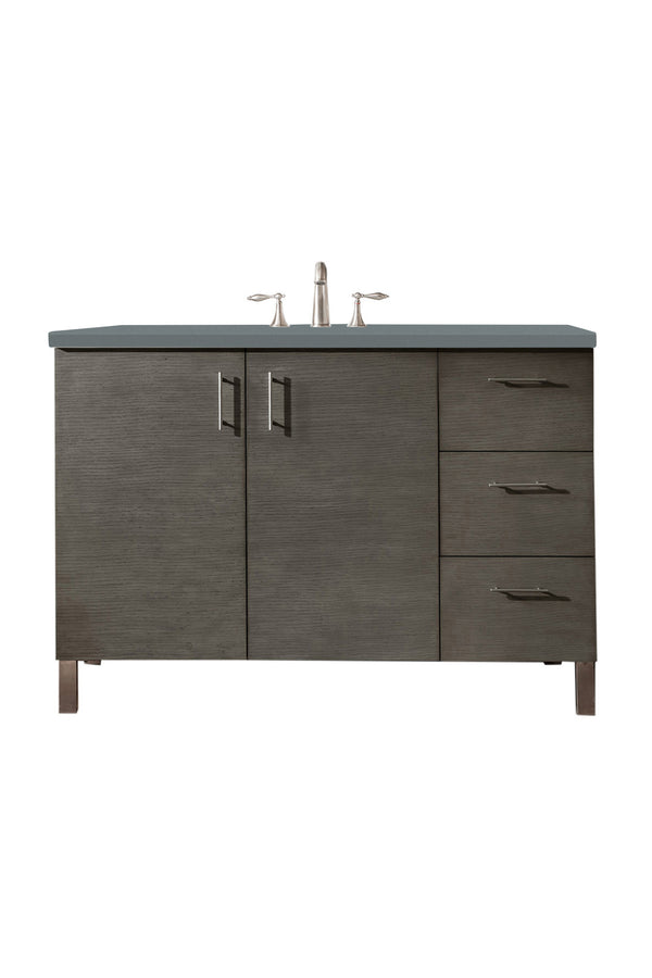 James Martin Metropolitan 48" Dual Mount Single Bathroom Vanity, Silver Oak