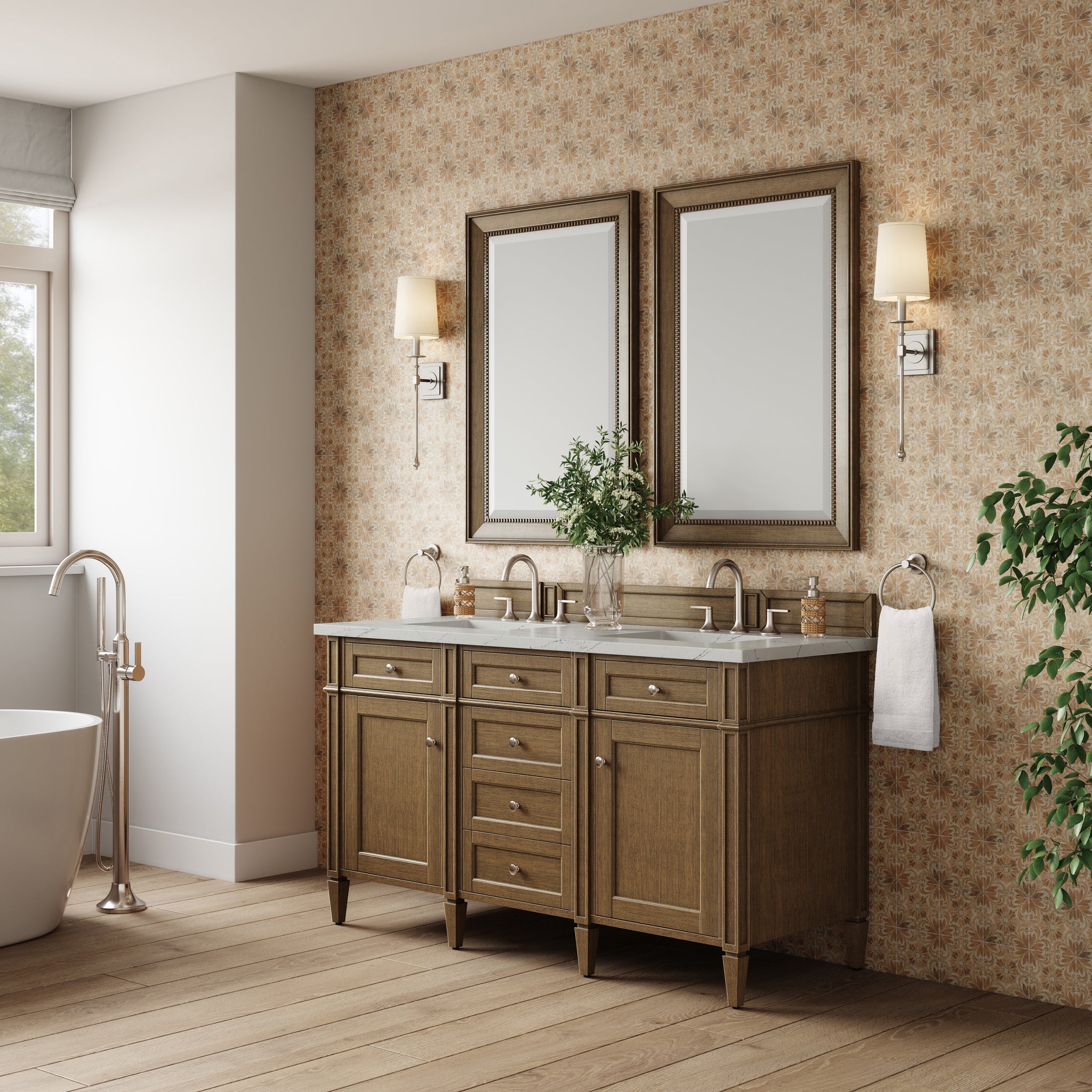 James Martin Brittany 60" Double Bathroom Vanity, Saddle Brown, view 28