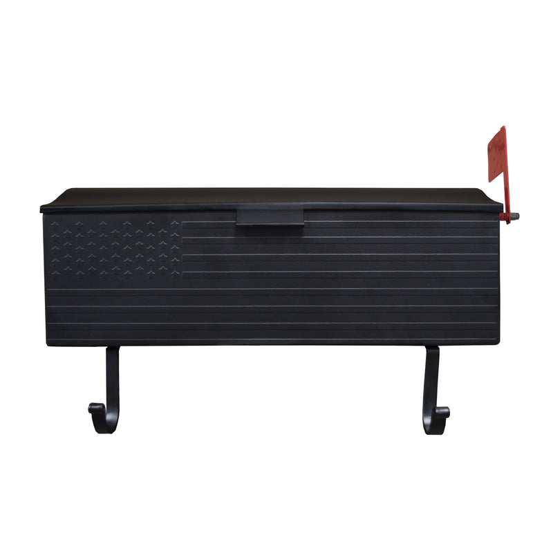 Black American Flag Metal Wall Mounted Mailbox with Hangers by Sharicks
