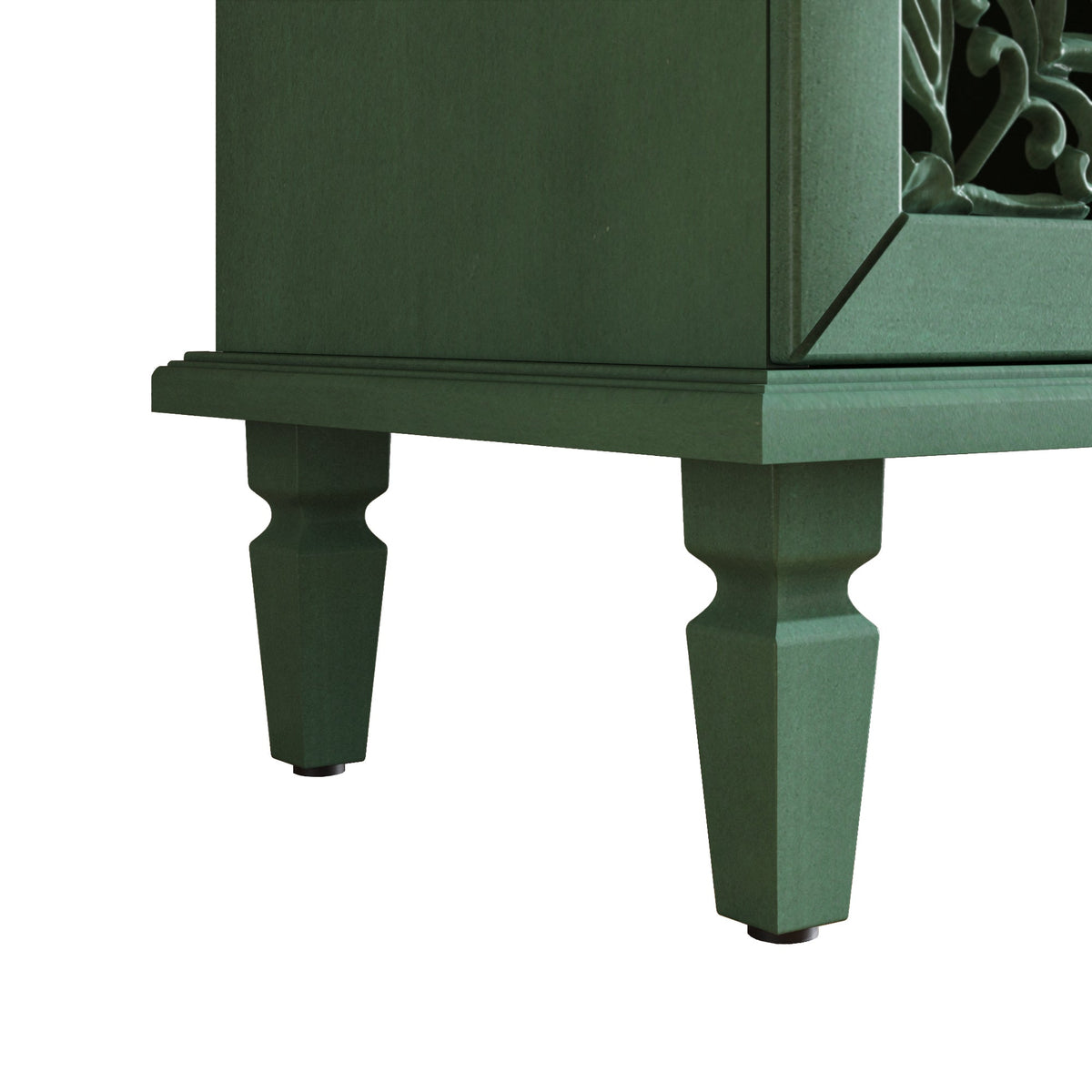 60-Inch Antique Buffet Cabinet with Floral Carvings - Antique Green, photo 16 of 18