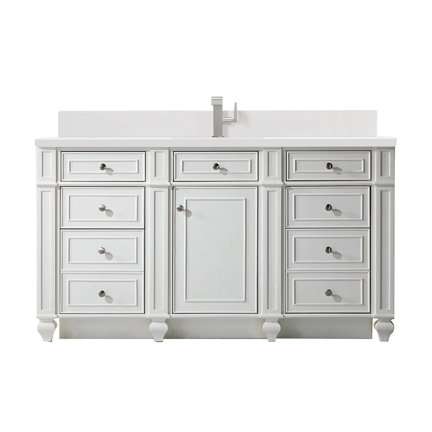 James Martin Bristol 60" Single Bathroom Vanity, Bright White by James Martin