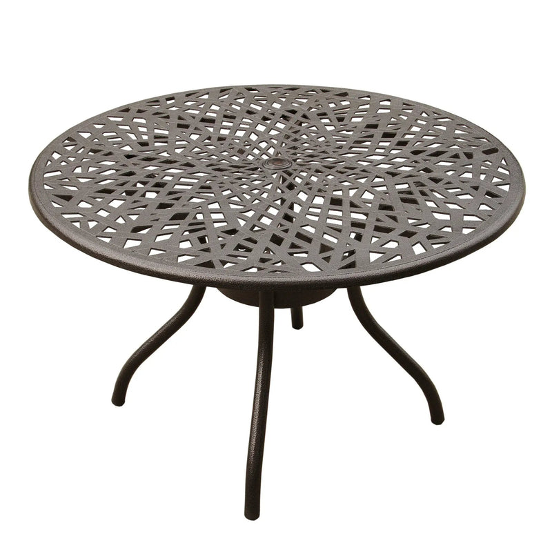 Outdoor Aluminum 5pc Round Patio Dining Set with Four Chairs by Sharicks