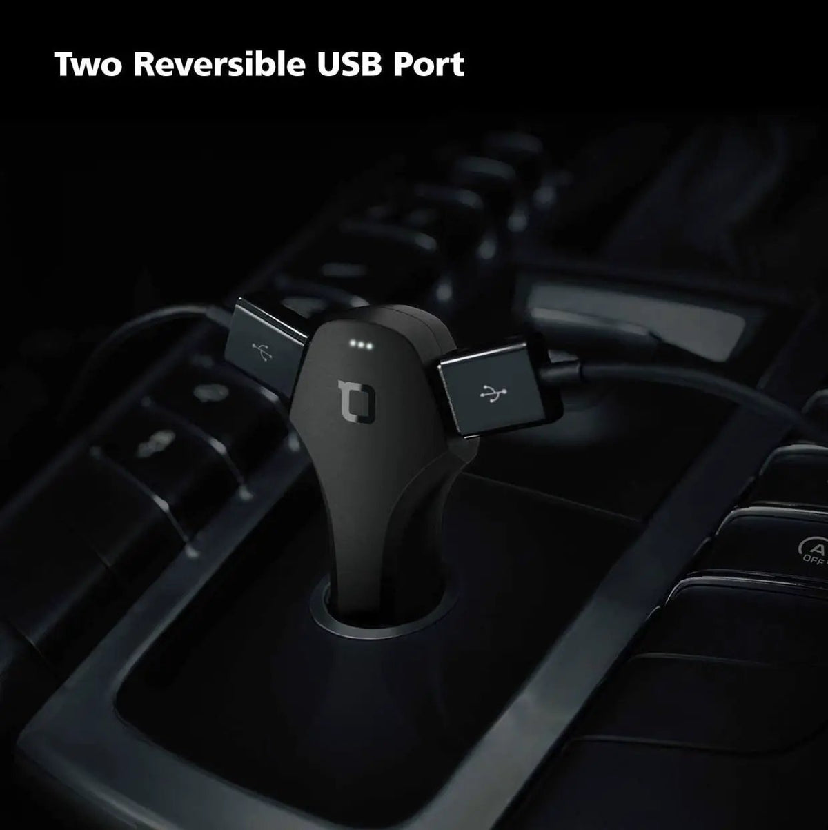 ZUS Smart Car Charger with App to Save Car's Location, 2 Ports Car Charger with Led for iPhone XS/Max/XR/X/8/7/6/Plus by Outdoor Solar Outlet