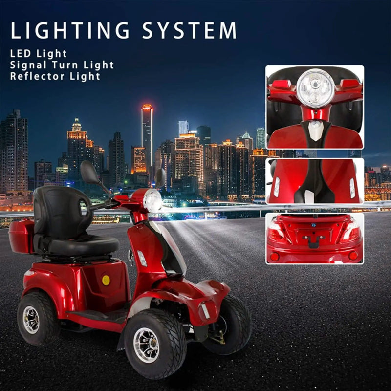 Zvg 4-Wheel 60V/20AH Electric Golf Senior Travel Mobility Scooter For Adults, 440LBS (SAK91582) by SAKSBY WHOLESALE