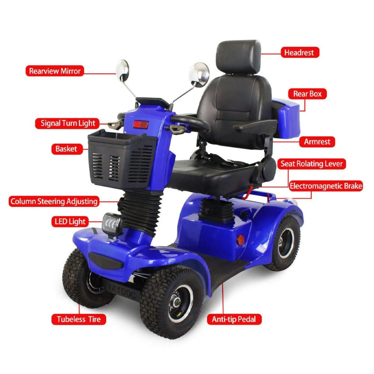 Zvg 4-Wheel Heavy-Duty 500W 48V20AH Electric All-Terrain Mobility Scooter (SAK93647) by SAKSBY WHOLESALE