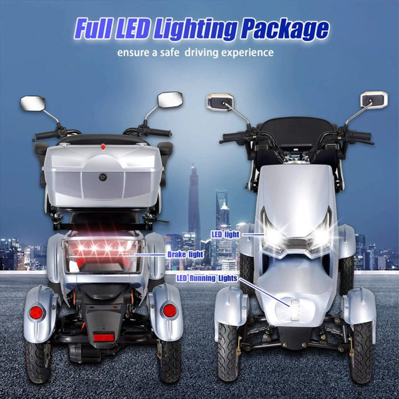 Zvg Heavy-Duty 1000W 60V/20AH Four Wheel All-Terrain Travel Mobility Scooter, 440LBS (SAK91645) by SAKSBY WHOLESALE