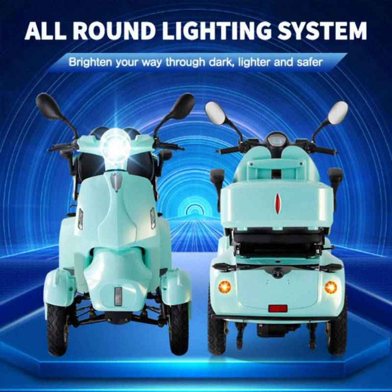 Zvg Heavy-Duty 800W 60V20AH Four Wheel All-Terrain Travel Mobility Scooter For Adults And Seniors, 500LBS (SAK97156) by SAKSBY WHOLESALE