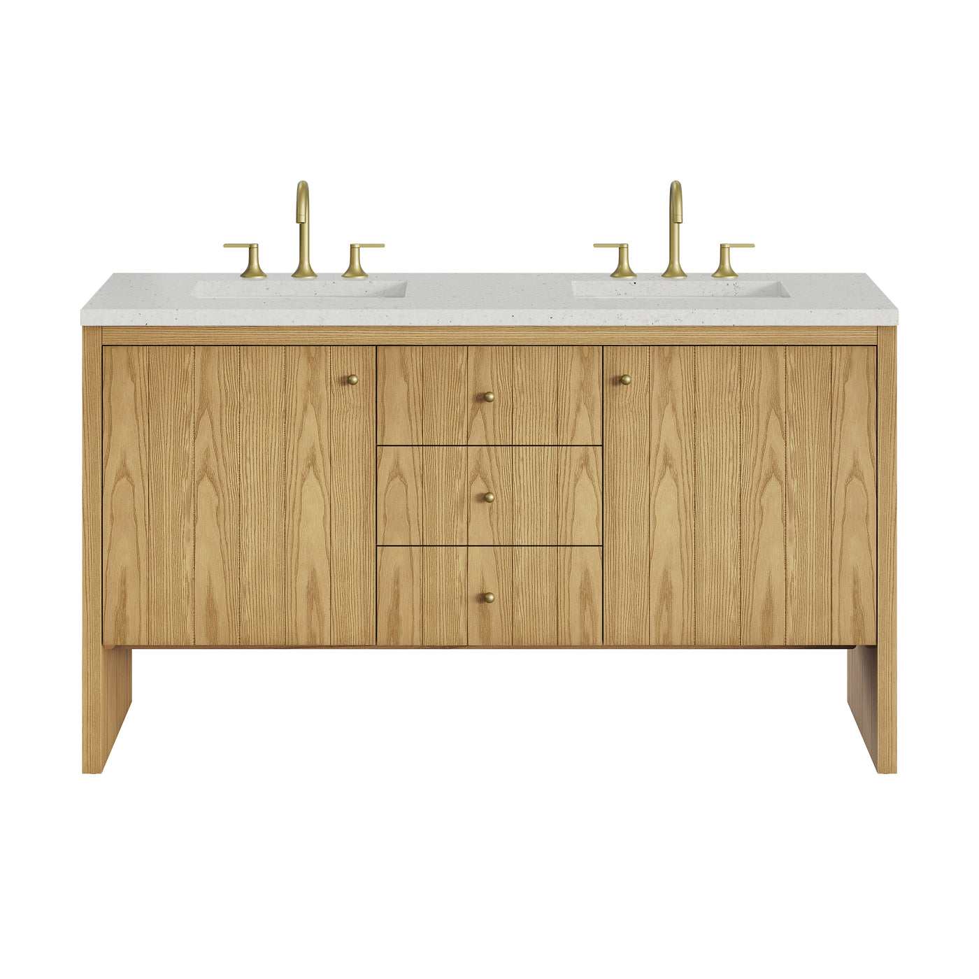 James Martin Hudson 60" Double Bathroom Vanity, Light Natural Oak by James Martin