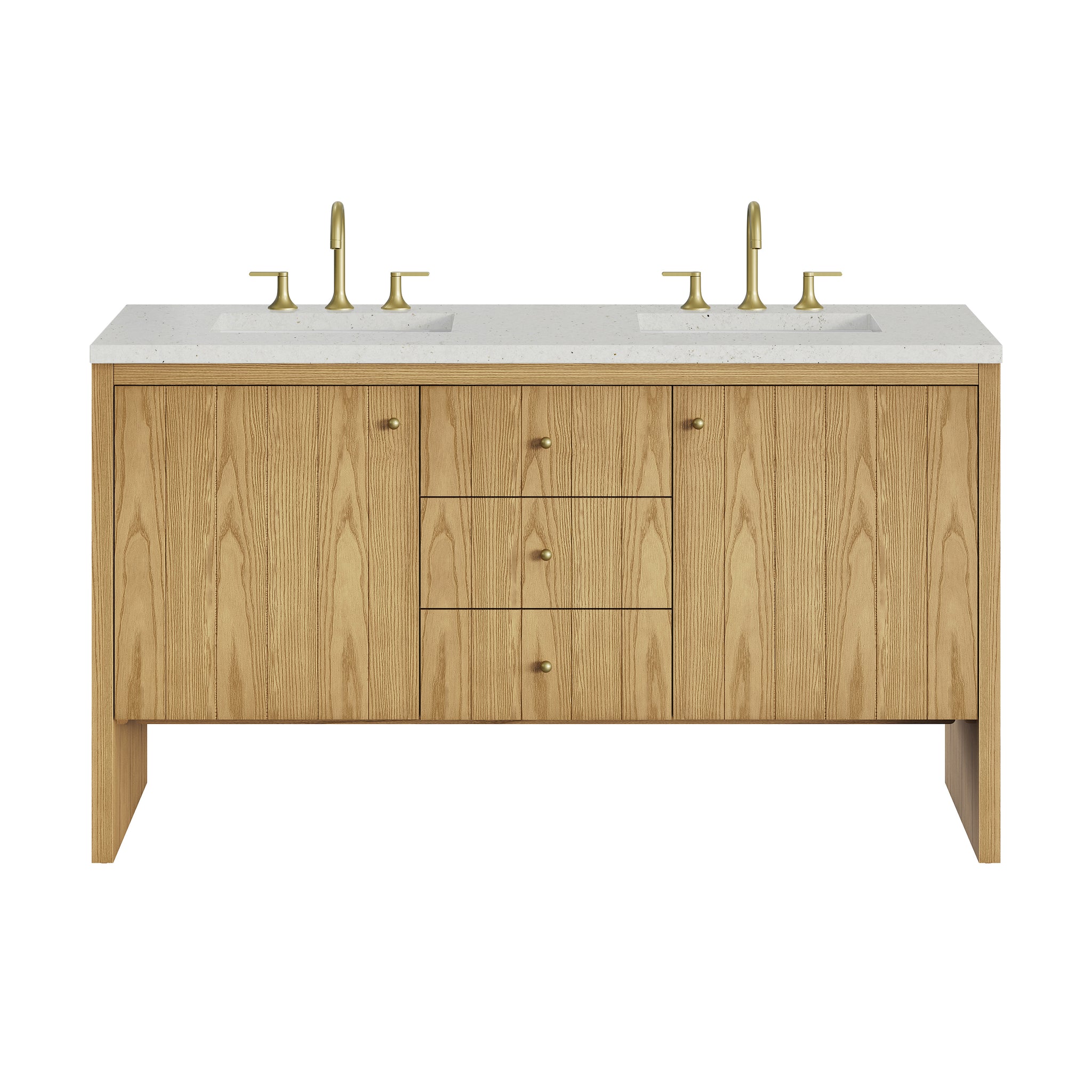 James Martin Hudson 60" Double Bathroom Vanity, Light Natural Oak by James Martin