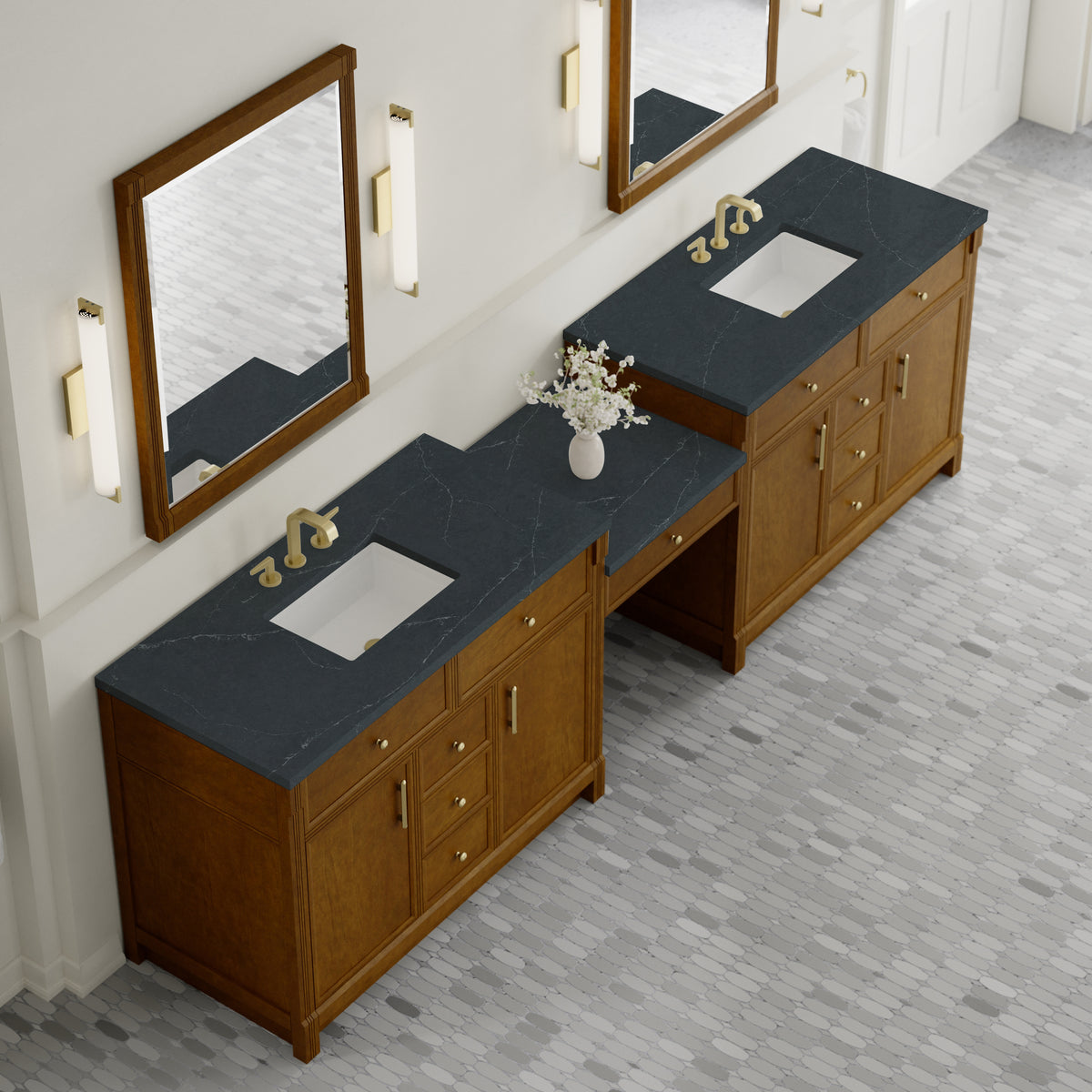 James Martin Bellshire 120" Double Bathroom Vanity, Honey Oak, view 34