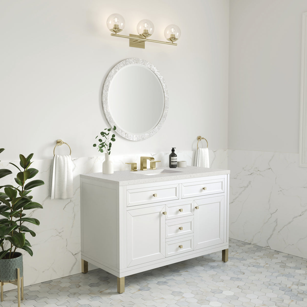 James Martin Chicago 48" Single Bathroom Vanity, Glossy White, view 32