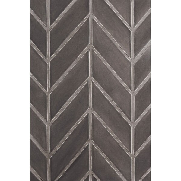 Coffee Glossy Chevron Ceramic Tile 2×6