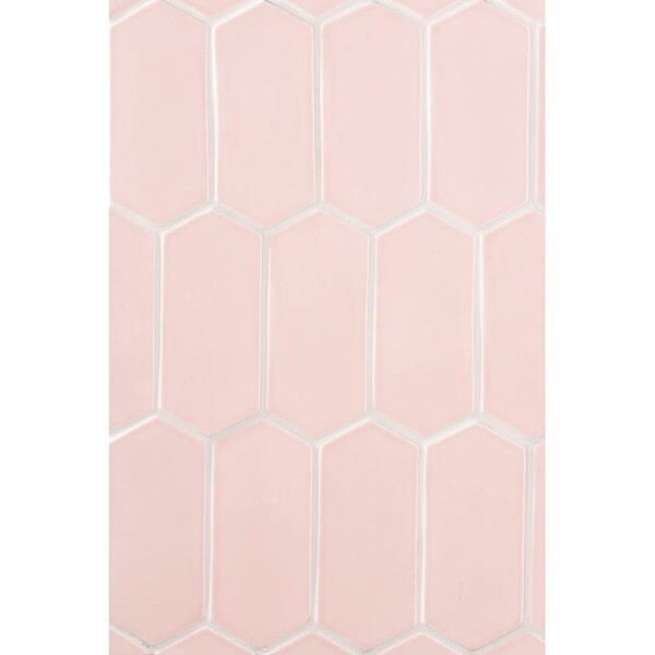 Blush Glossy Picket Ceramic Tile 3×6