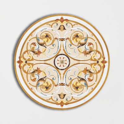 Round Aluminum Backed Multi Finish Milan Light Marble Medallions 60