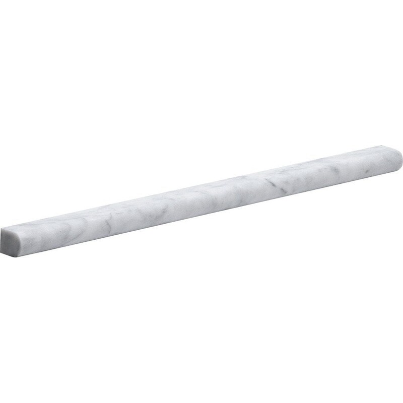 Carrara T Honed Pencil Liner Marble Moldings 1/2×12