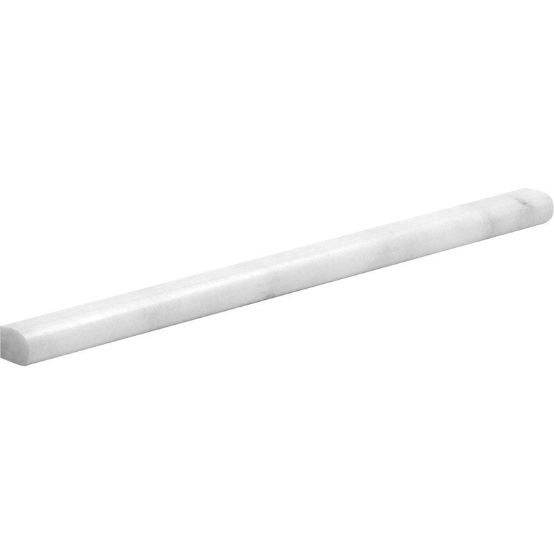 Carrara T Polished Pencil Liner Marble Moldings 1/2×12