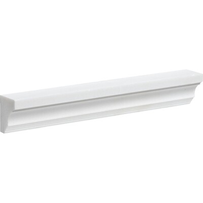 Alpina White Honed Cornice Marble Moldings 2×12