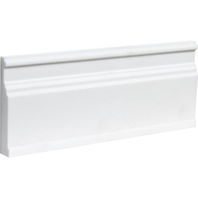 Alpina White Honed Base Marble Moldings 5 1/16×12