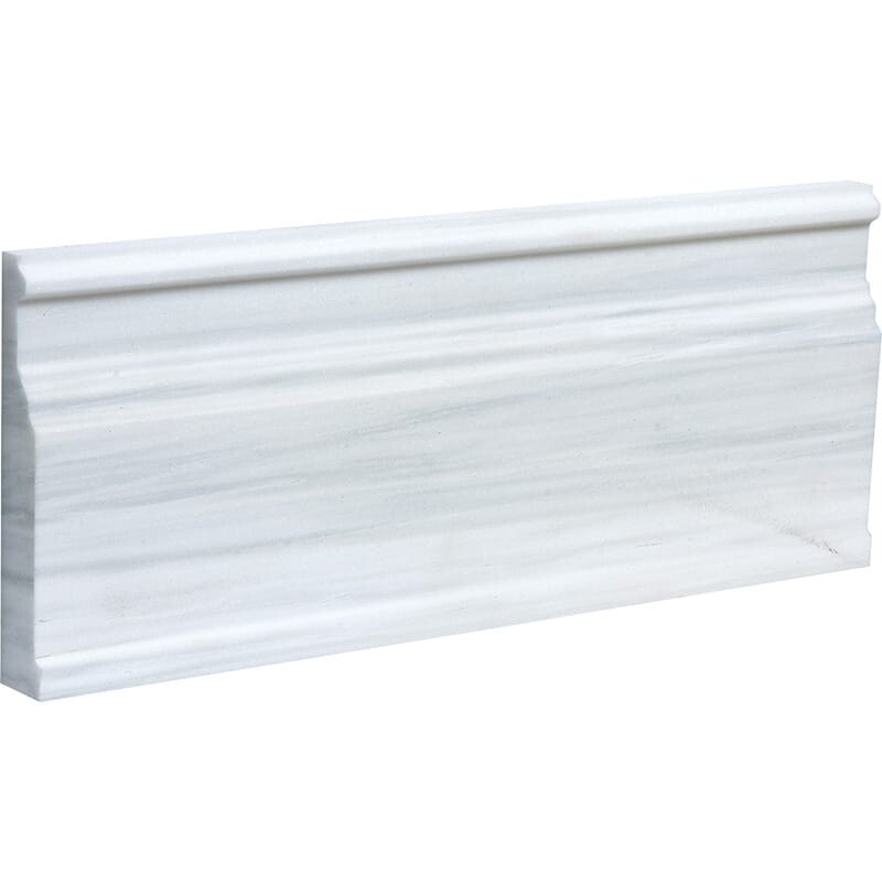 Bianco Dolomiti Polished Modern Base Marble Moldings 5 1/16×12