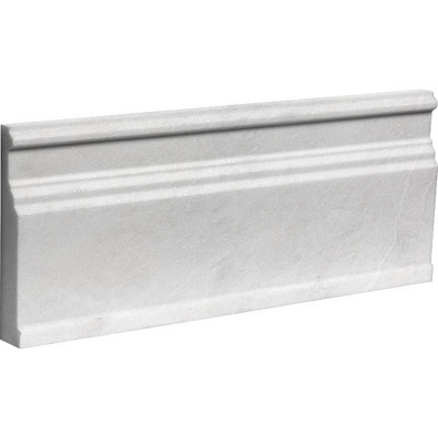 Siberian White Polished Modern Base Marble Moldings 5 1/16×12